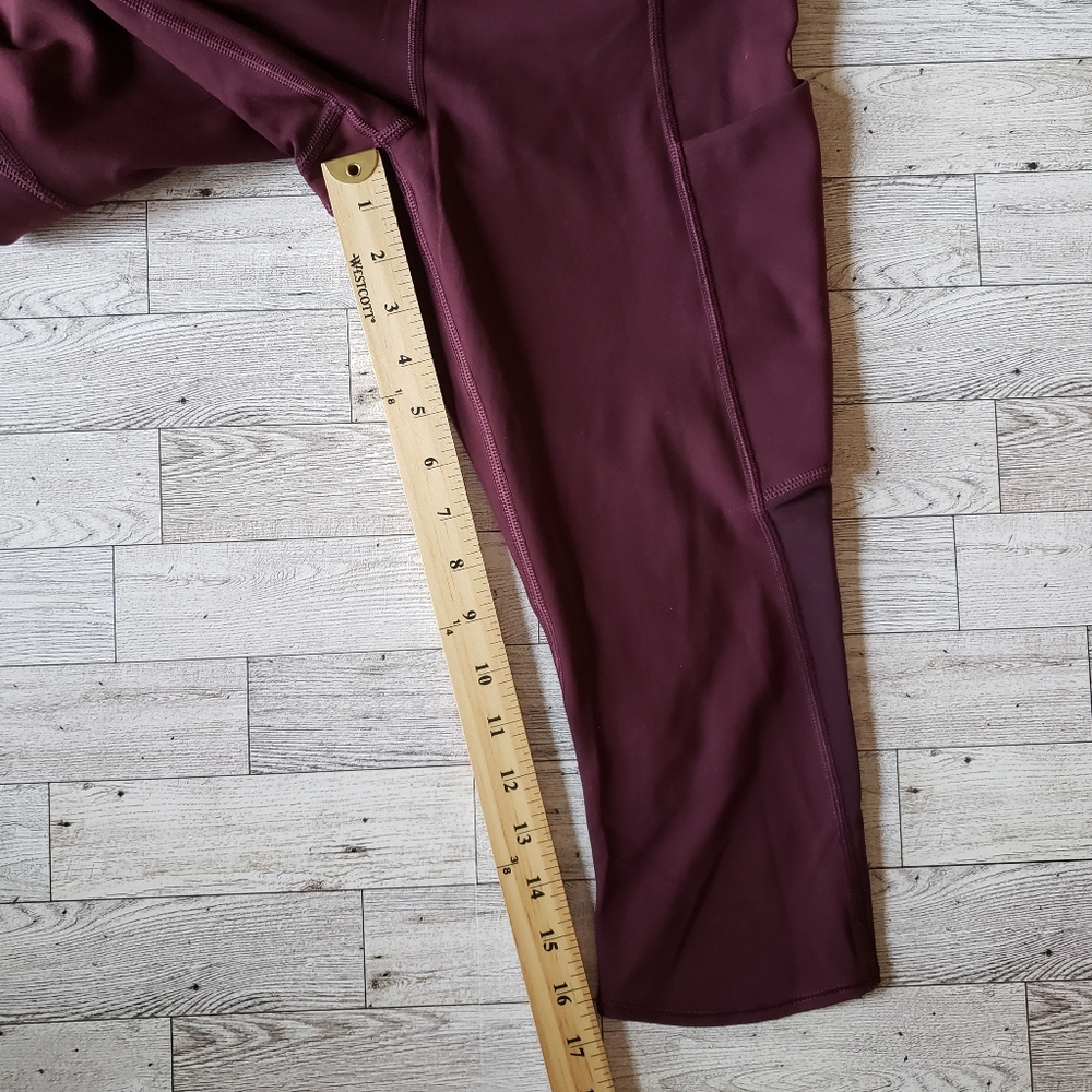 Athleta All in Crop Tight Wine Sz Small Pockets Activewear - Picture 9 of 10